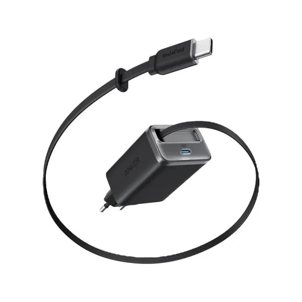 شارژر دیواری انکر به همراه کابل USB-C داخلی جمع‌شونده مدل (A2658G11) Anker Nano Charger USB-C Cable